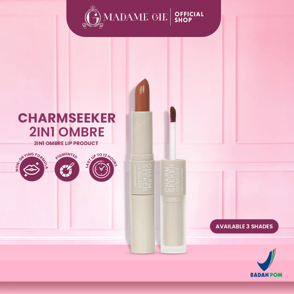 [TERMURAH]  MADAME GIE LIP CHARMSEEKER 2 IN 1 OMBRE LIP
