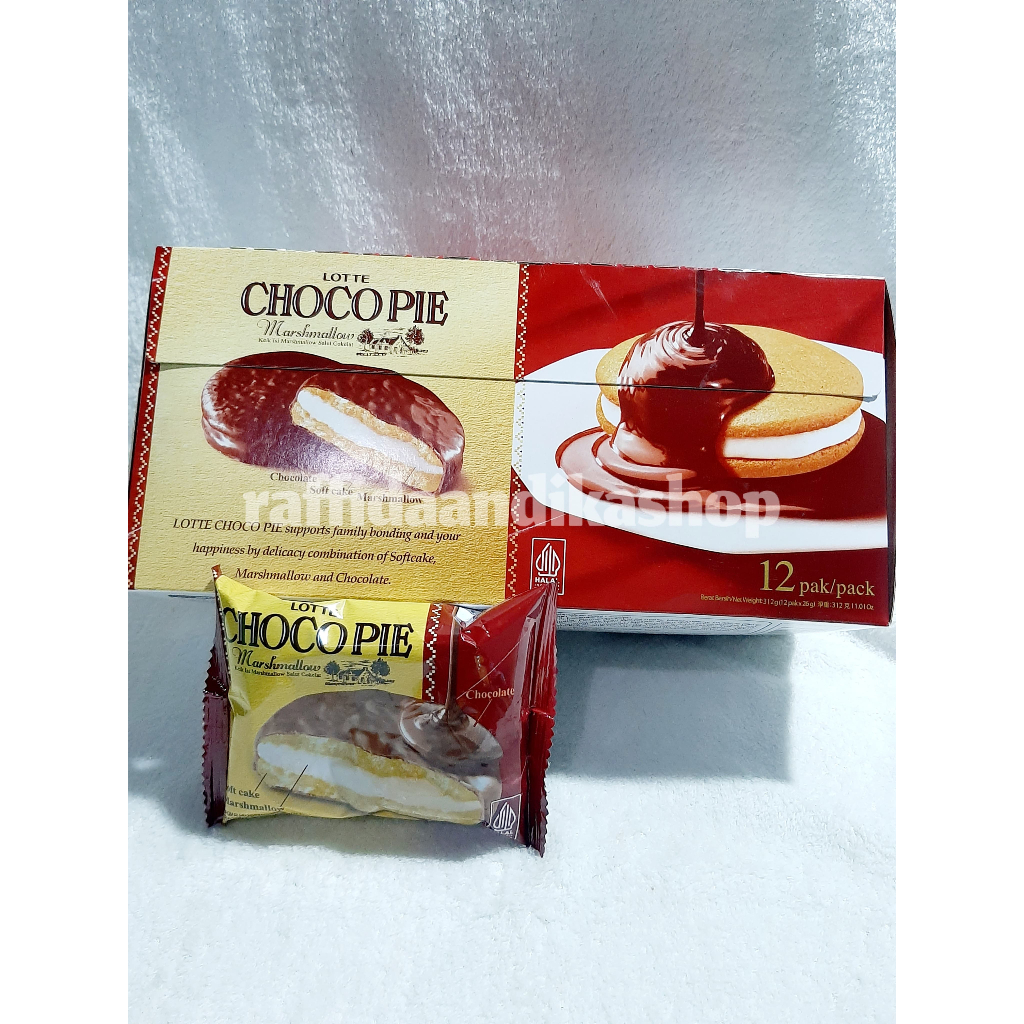 

Lotte Chocopie Marsmallow | Biskuit bersalut coklat