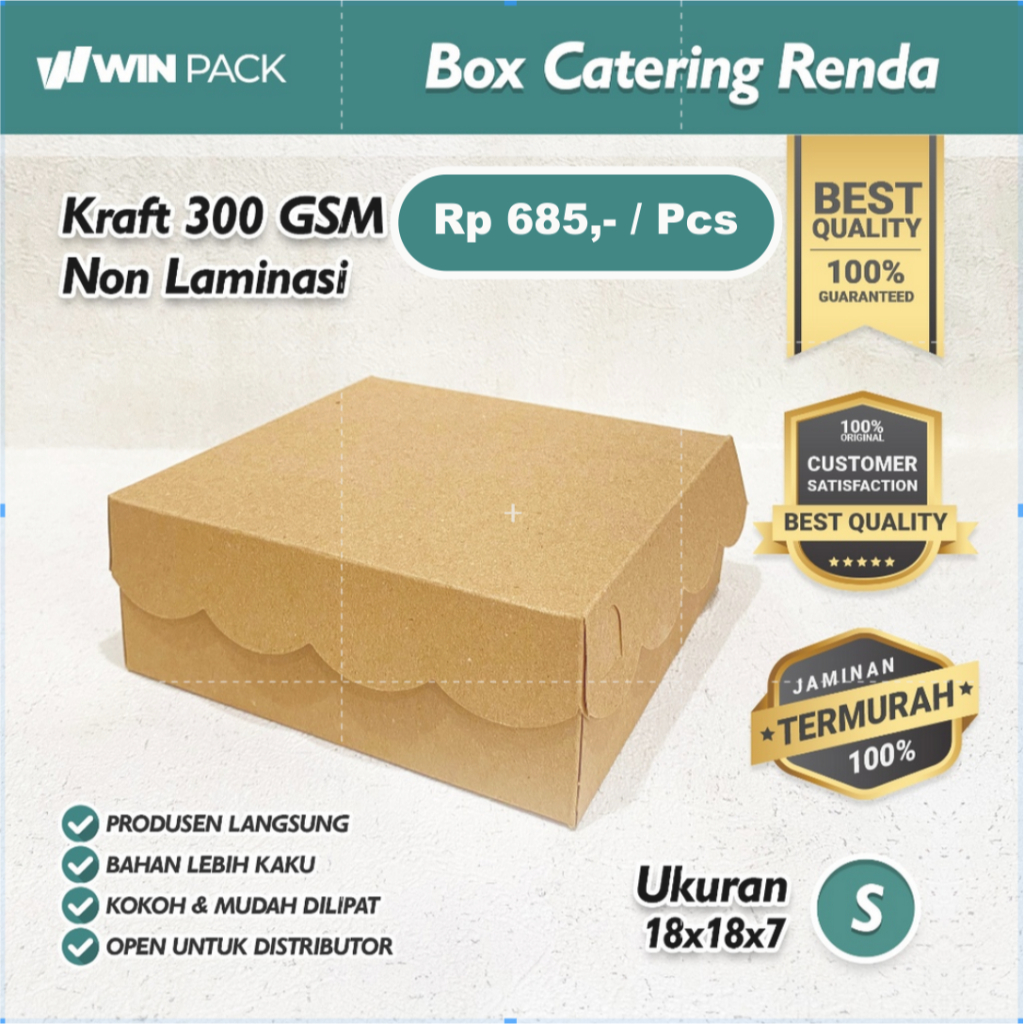 

(20 Pcs) Box Dus Catering | Kotak Nasi | Kaku dan Tebal Size 18x18 | 20x20