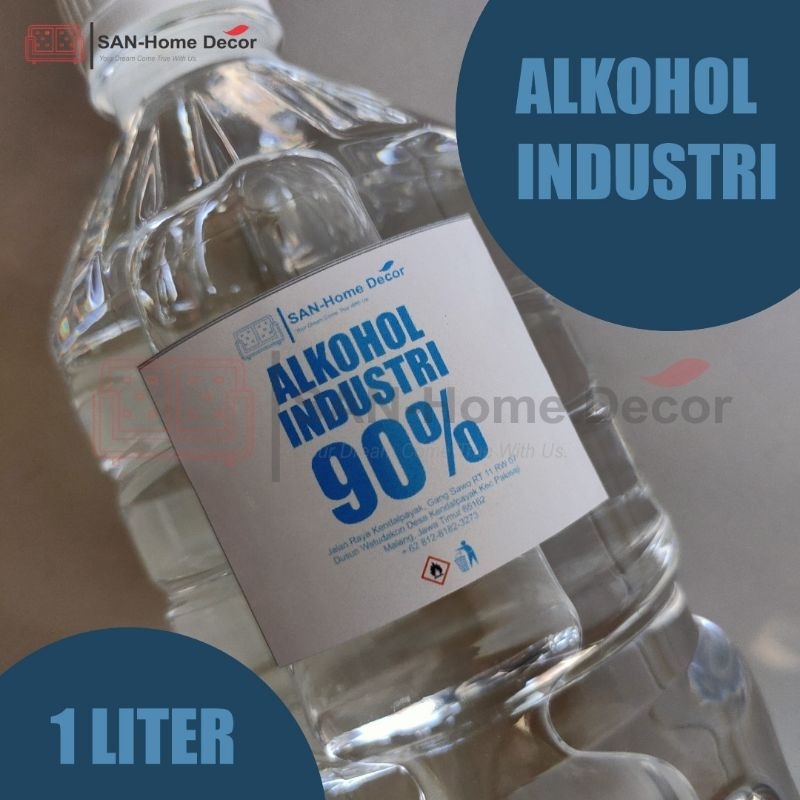 Alkohol 90%-1L - Alkohol 90 Persen - Alkohol Pembersih - Sterilisasi - Obat Luka - Desinfektan
