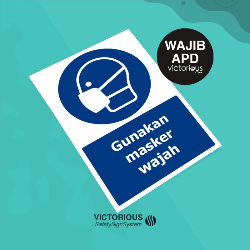 

Sticker Safety K3 Wajib APD Gunakan Masker Wajah