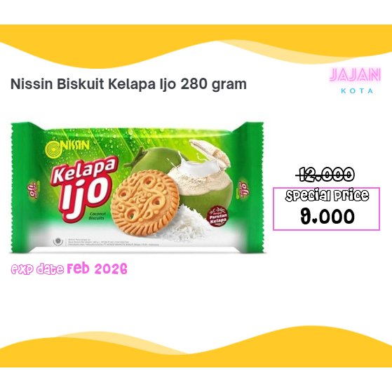 

Nissin Biskuit Kelapa Ijo 280 gram