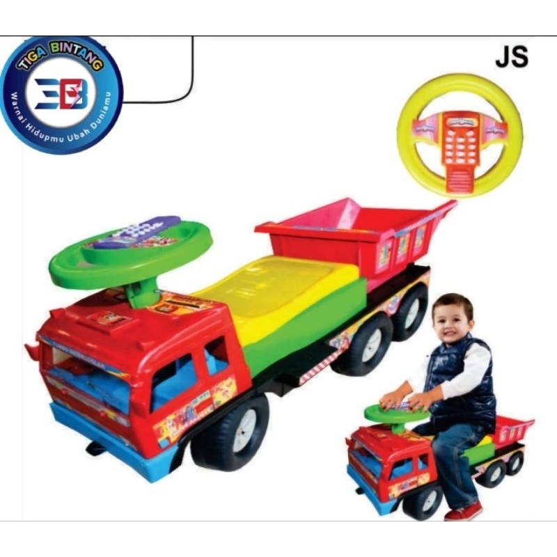 Truck Mainan Bak Besar – Mobil Dorong Anak + Musik, Bisa Dinaiki & Angkut Pasir