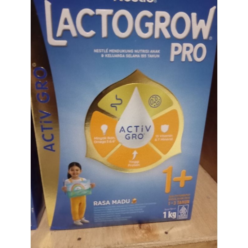 

Nestle LACTOGROW PRO 1+ / LACTOGROW 3 dengan ACTiVGRO Susu Anak tumbuh kembang Madu, Vanila 1kg