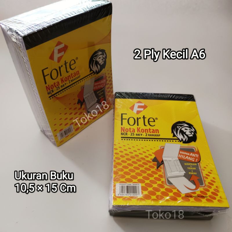 

1 Pak Nota 2 Ply Kecil Forte(Isi 10 Buku)