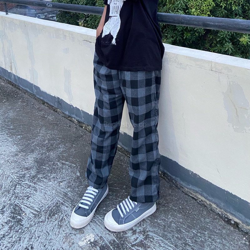 Celana Flanel Kotak Kotak - Celana Tartan Panjang - Celana Flanel Kekinian - Celana Kotak Kotak Mera