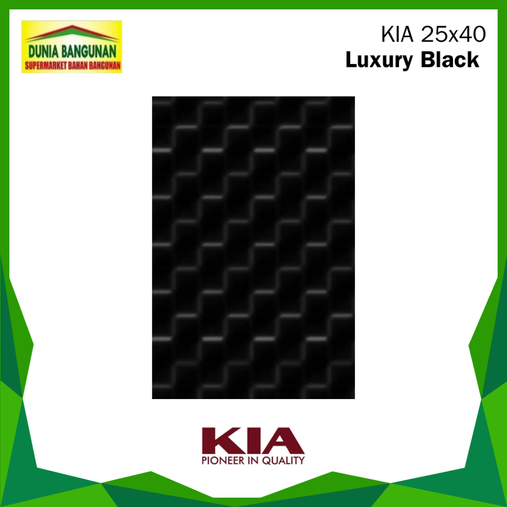 Keramik Dinding KIA Luxury Black Glossy / Keramik 25x40 Hitam / Keramik Dinding 25x40 / Keramik Dind
