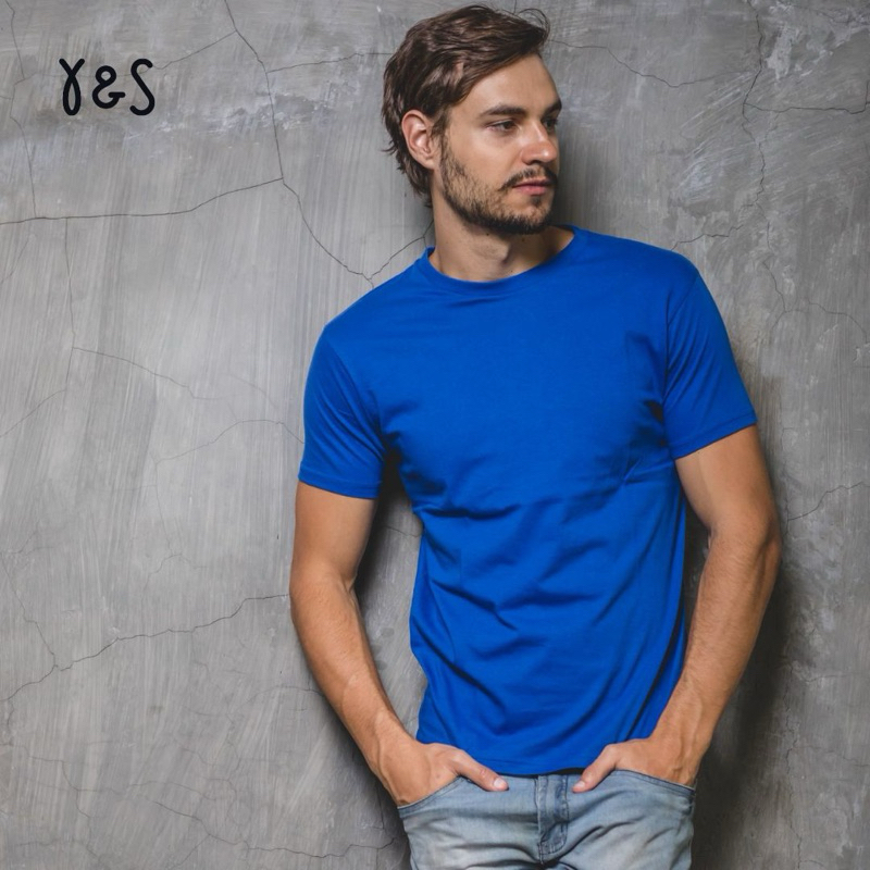 YARN & SPINDLE Basic T-shirt Cotton Combed 30s Ultrasoft Royal Blue - Kaos Polos Pria Lengan Pendek