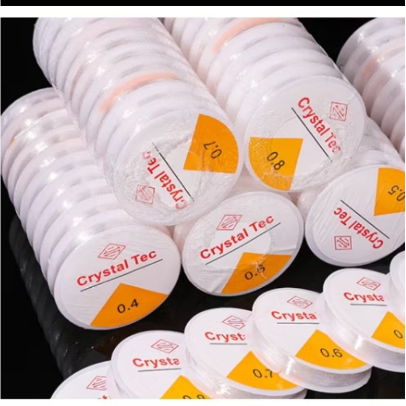 Tali senar 10 PCS ELASTIC CRYSTAL TEC TEBAL UKURAN 0.4 0.5 0.6 0.7 0.8 1.0 MM PER 1 ROLL / SENAR BEN