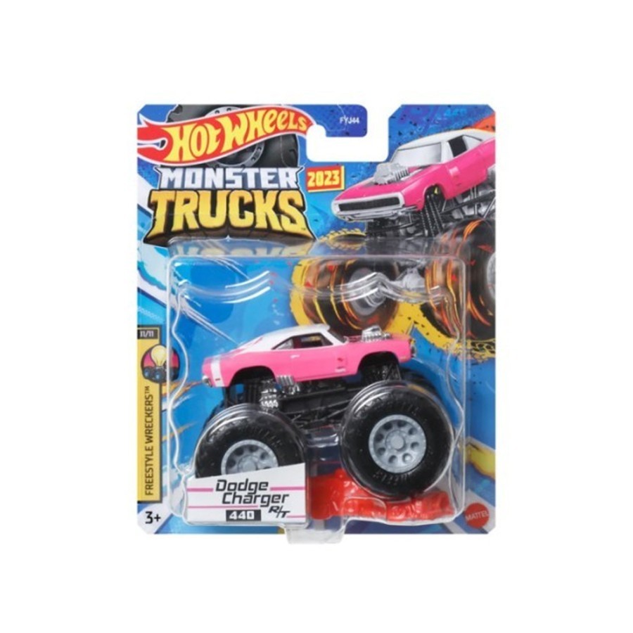 Hot Wheels Monster Trucks Dodge Charger RT Pink 1:64