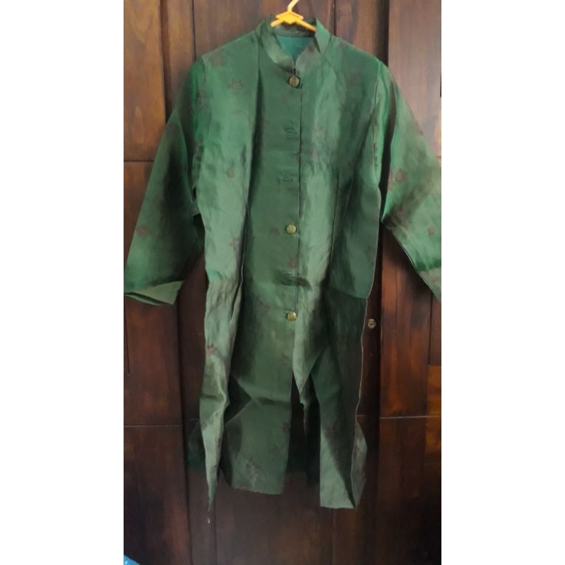 Setelan Baju Kurung Celana Pesta Hijau