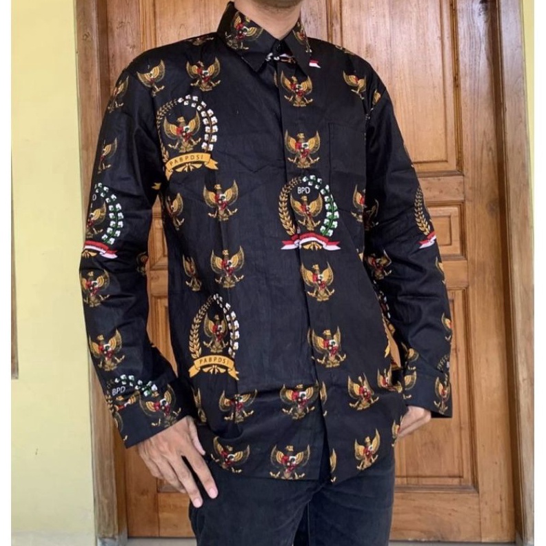 KODE L48X Seragam batik BPD nasional pria dan wanita terbaru lapis furing kemeja batik BPD pria sera