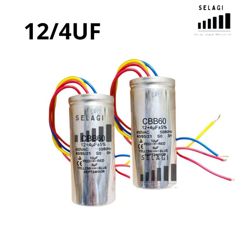 KAPASITOR MESIN CUCI CBB60 ELECTROLUX 2 TABUNG 12/4 UF STAINLESS | CAPASITOR MESIN CUCI 2 TABUNG ELE