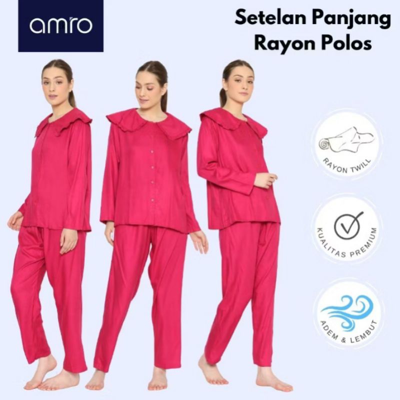 AMRO SLEEPWEAR// PIYAMA AMRO RAYON// PIYAMA BAHAN RAYON// SETELAN PIYAMA RAYON// SETELAN AMRO//  LOL