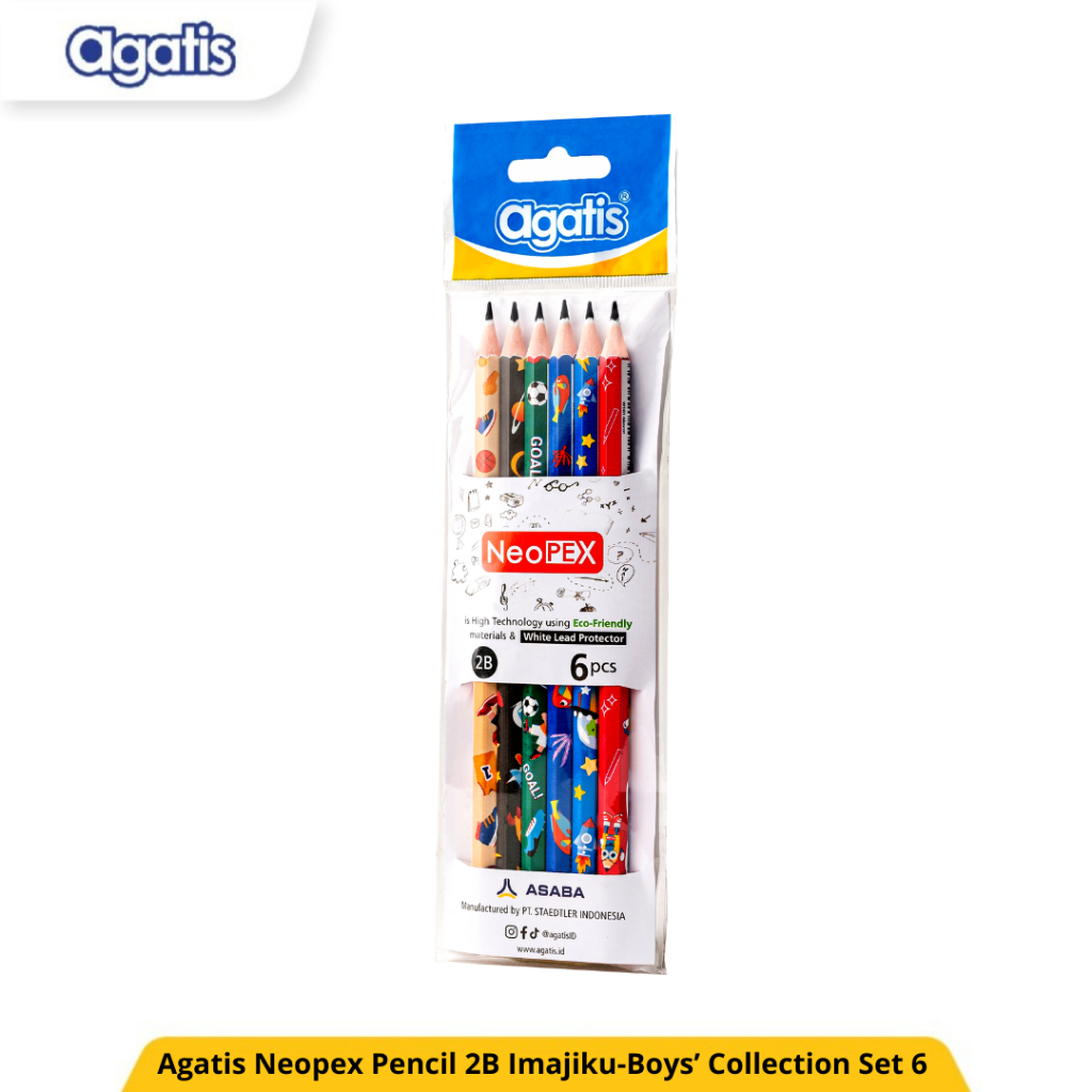 

Agatis Neopex Graphite Pencil 2B IMAJIKU - Set 6 Pcs in Polybag