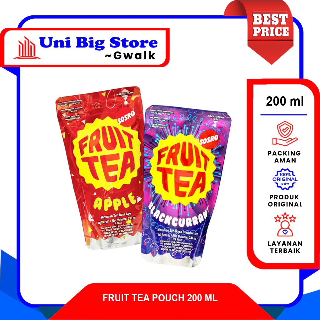 

SOSRO FRUIT TEA APPLE - BLACKCURRANT POUCH - 200 ml