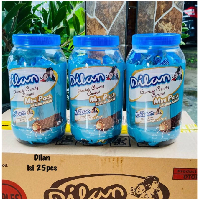 

( 1 DUS / 8 Toples ) - DILAN Chocolate Crunchy Caramel isi 8 toples