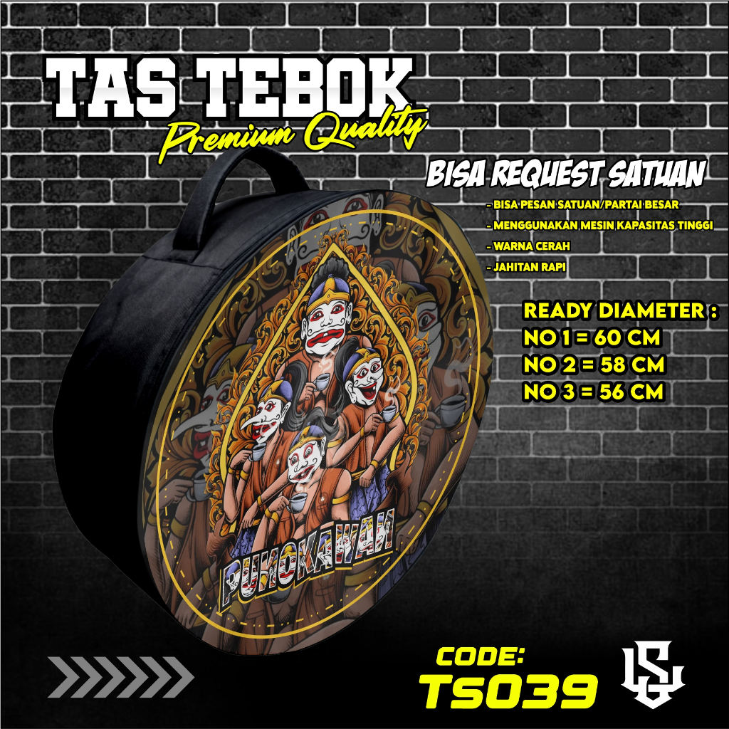 tas tebok murai motif punokawan ransel gendong jinjing bawa tebok sangkar murai printing