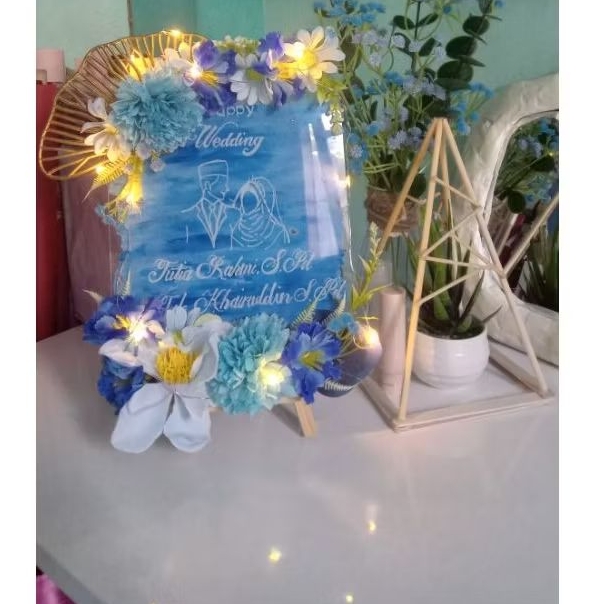 AKRILIK PAPAN NAMA / AKRILIK WEDDING CUSTOM/ PAPAN AKRILIK BUNGA