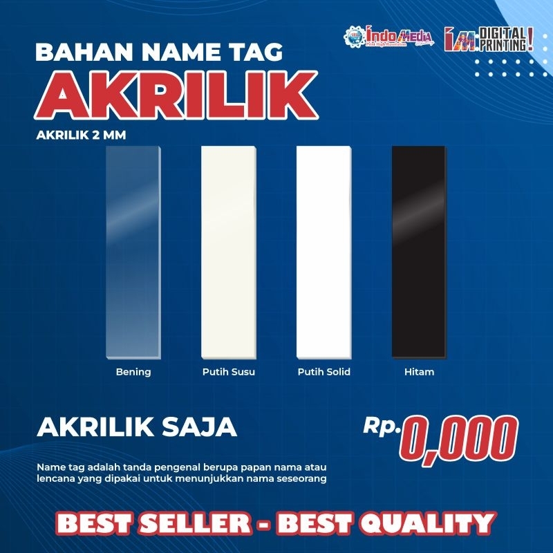

akrilik nametag / bahan nametag polosan / bahan nametag akrilik / akrilik polos nametag / bahan baku nametage akrilik / akrilik / akrilik 8x2 cm