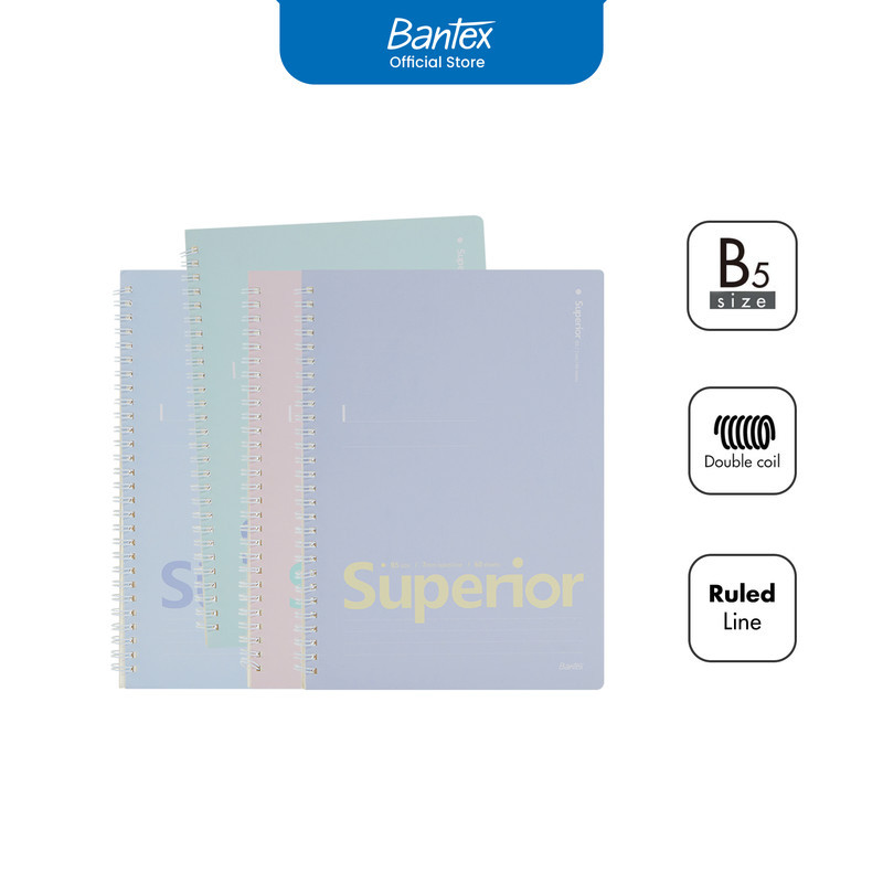 

Bantex Buku Catatan B5 Bergaris Spiral Notebook Superior Pastel Color # SPA560