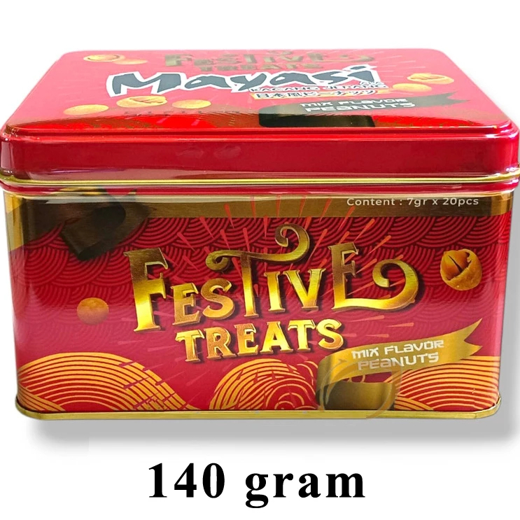 

Mayasi Mix Flavor Peanuts Festive TREATS 140 gram / Kacang Mayasi Kaleng 140gr