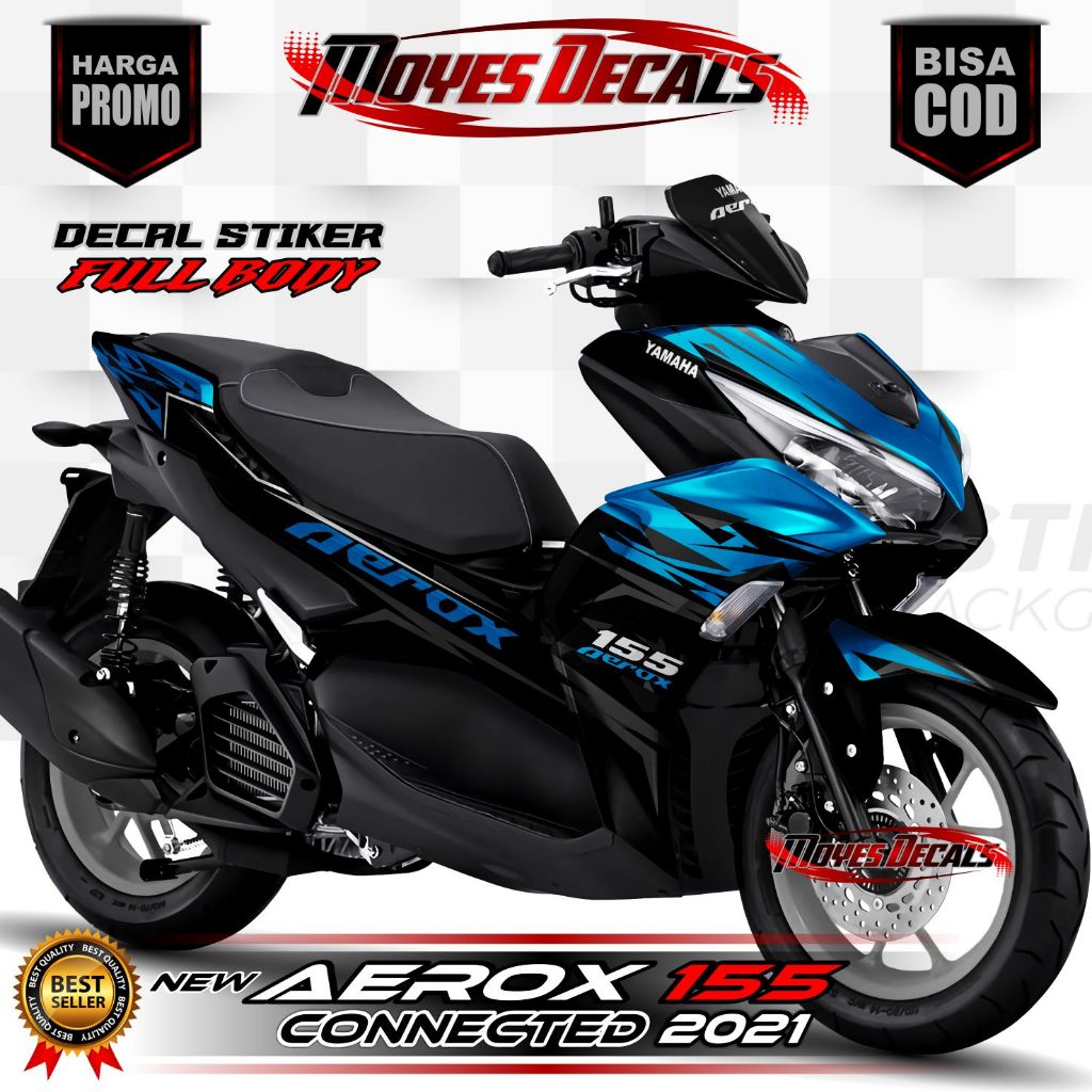 Decal sticker NEW AEROX CONNECTED 2021 / Sticker Fullbody NEW AEROX CONNECTED 2021