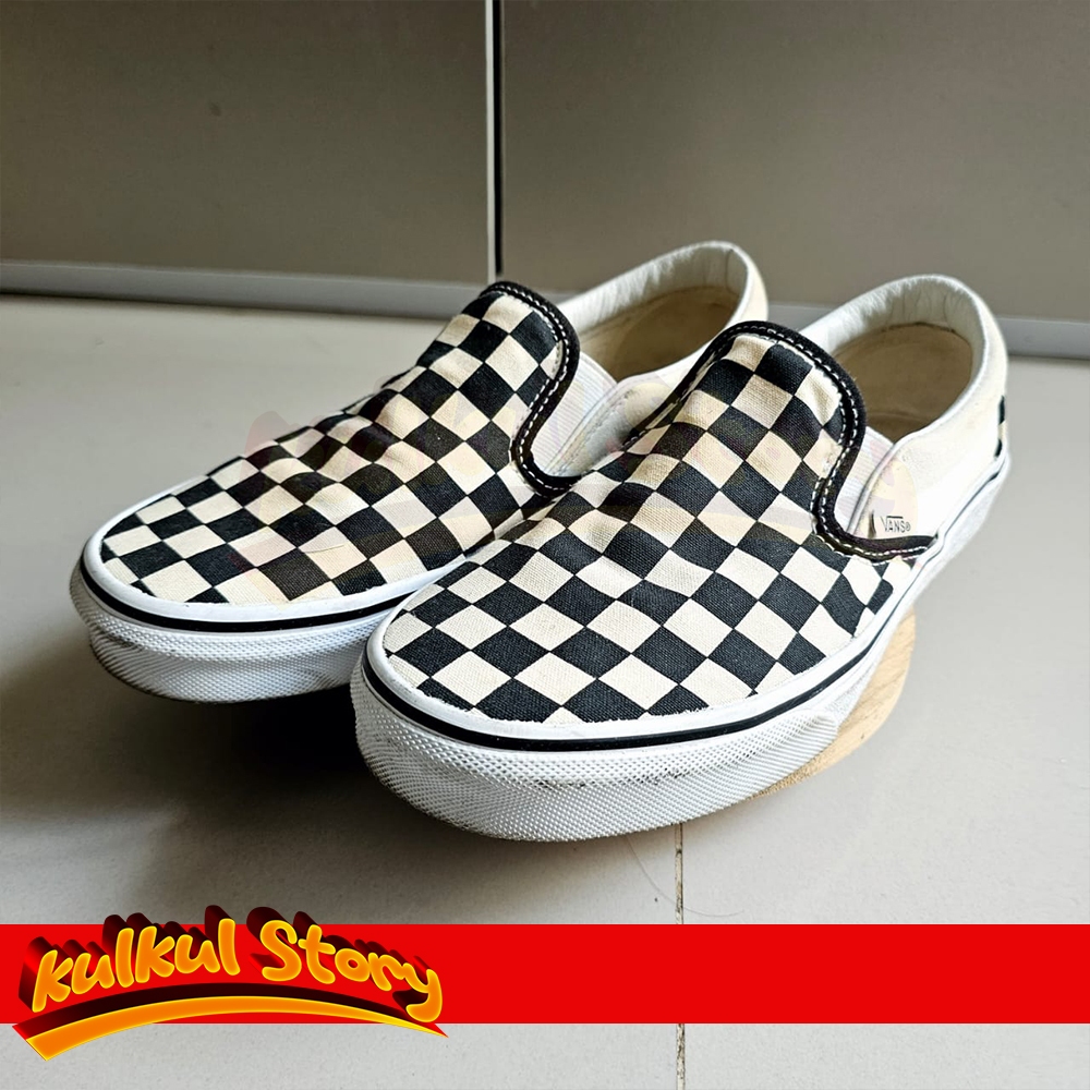 Vans Sepatu Kotak-Kotak Putih