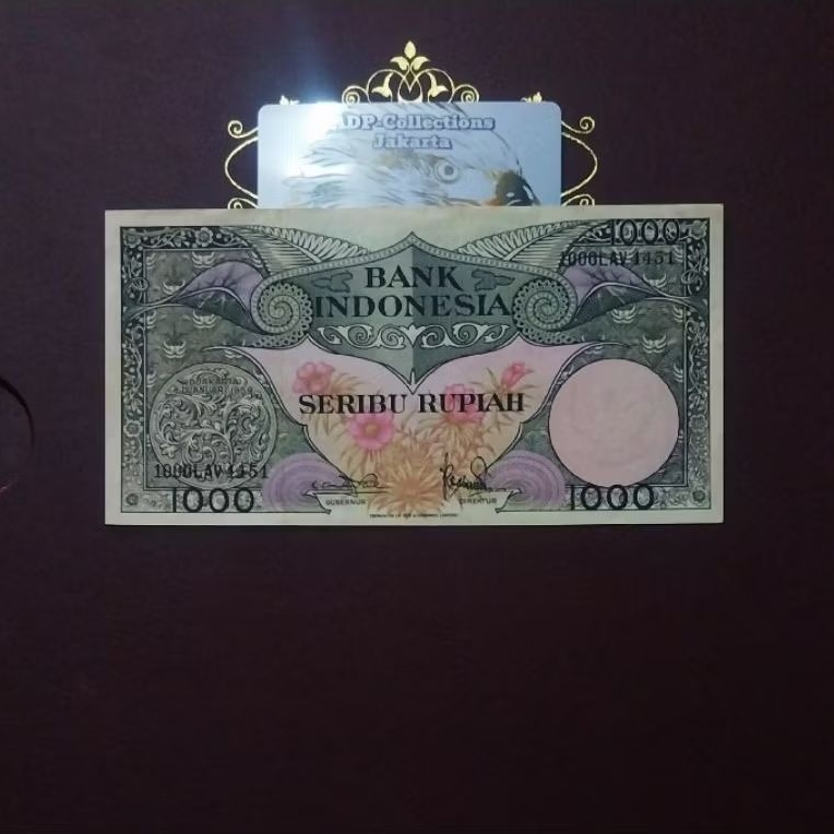 Uang kuno 1000 rupiah seri bunga TDLR