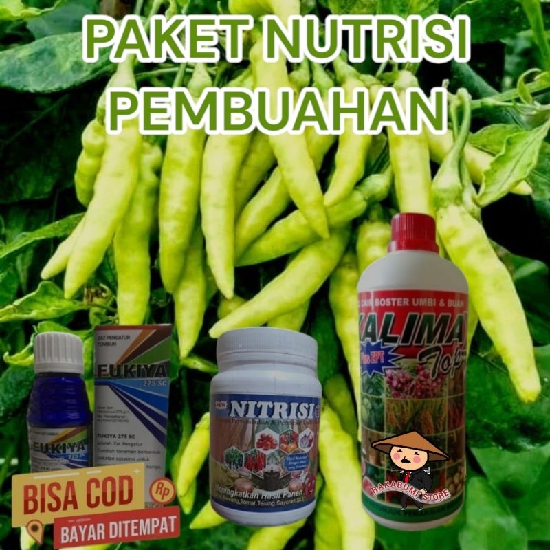 FUKIYA 250 ML + NITRISI B 500 gram + KALIMAX TOP 1 LITER - PAKET NUTRISI PEMBUAHAN NUTRISI BUAH
