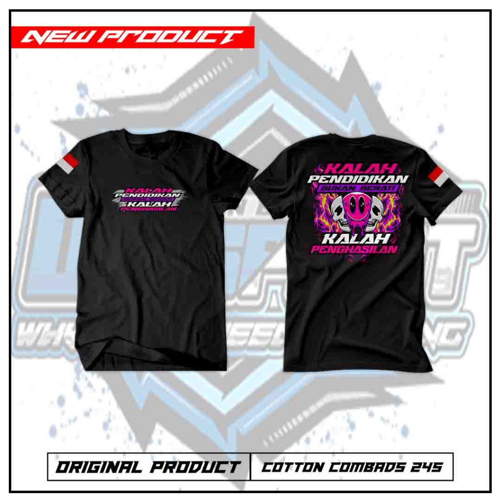 Promo Kaos Kalah Pendidikan 32 / Kaos QUest / Kaos Kata jawa / Kaos Keren / Kaos Viral / Kaos pekerj