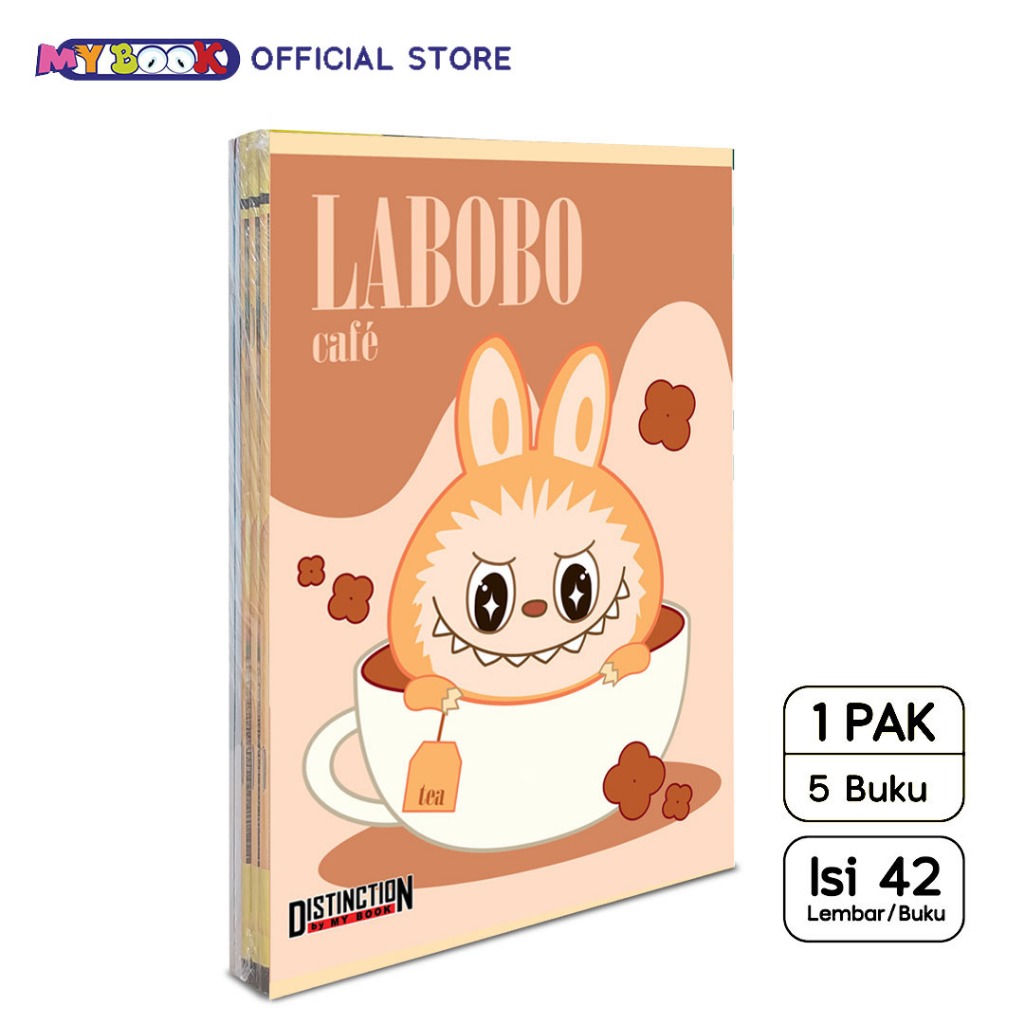 

[Whispers] Buku Tulis Boxy Cute Labobo La Bubu 42 Lembar - 5 Buku
