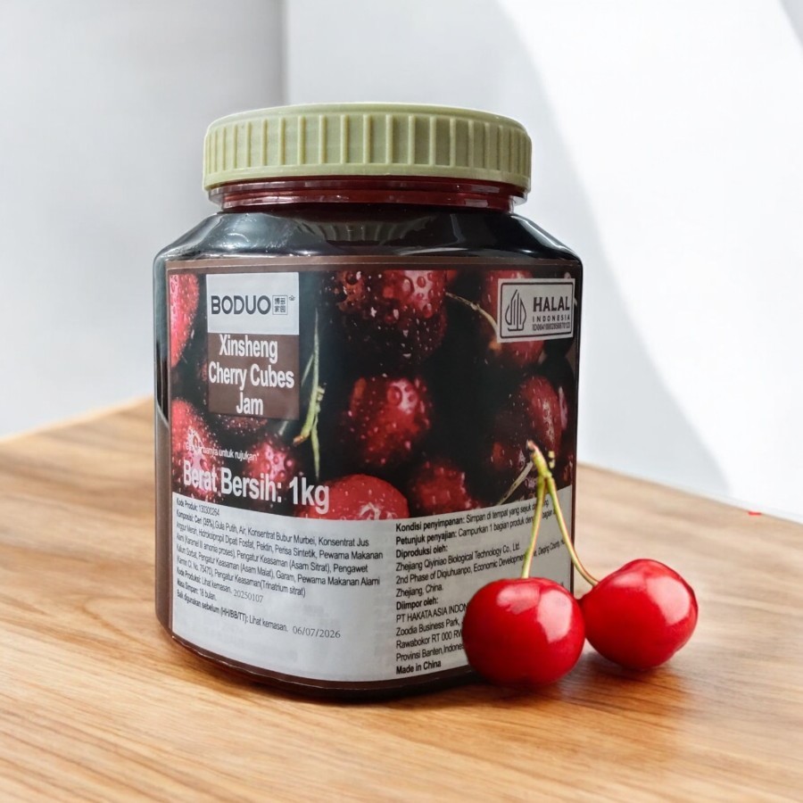 

Xinsheng Premium Boduo Cherry Cubes Flavored Jam - Ceri Selai 1kg