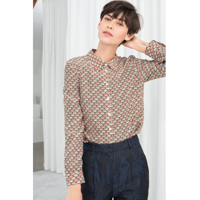 & Other stories fan button up blouse