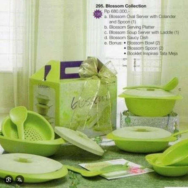 Tupperware Blossom Hijau Set