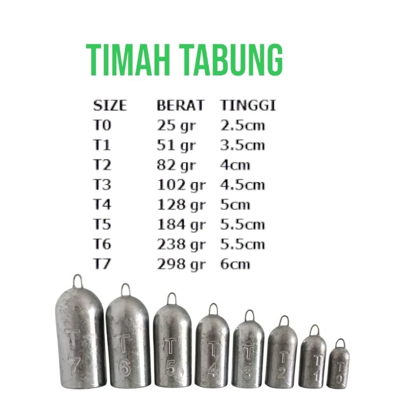 Timah Pemberat 1kg/Bandul Pancing/Timah Mancing Laut/Timah Pemberat Pancing/Timah tabung/1kg