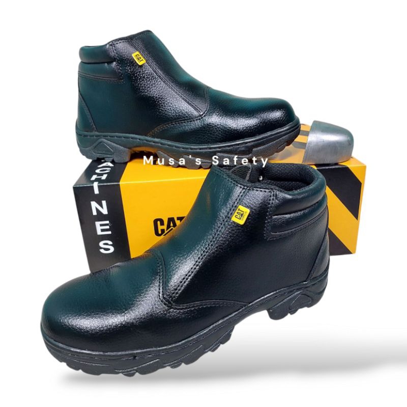Sepatu Safety Ujung Besi Model Boot Resleting Anti Air Tapak Anti Slip