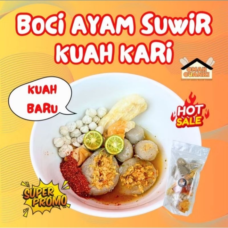 AYAM KARI 1 Bungkus Boci Ayam Suwir Pedas Kuah Kari Hotpot Instan