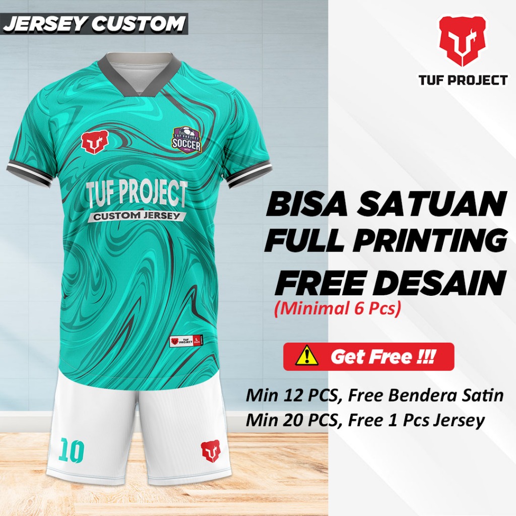 Custom Jersey Futsal Free Nama Nomor Logo Sponsor Sepak Bola Voli Badminton Football Volly Volley Bu