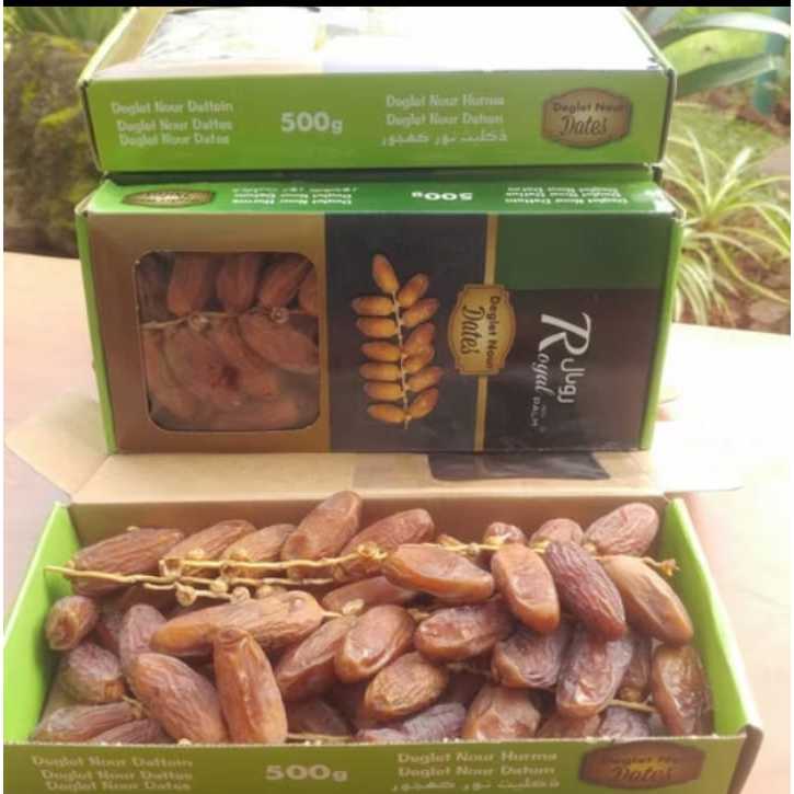 

Kurma Tunisia Tangkai Royal Palm 500 Gram Asli 100% Original | Kurma Premium Quality
