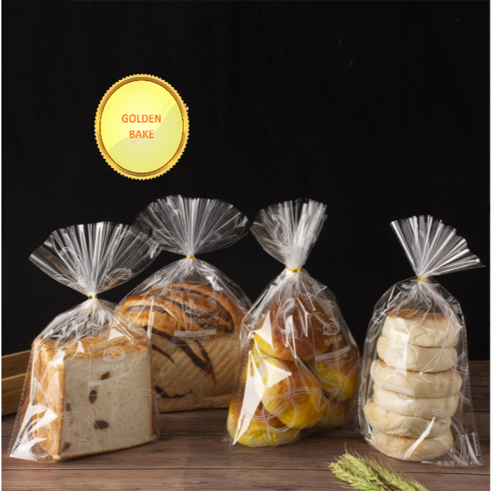GBake 25pcs plastik roti tawar 30x33cm plastik rotar kantong kemasan roti / Plastik Roti Sobek, Roti
