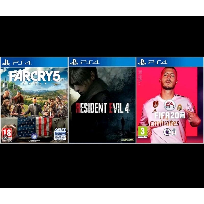 KASET PS4 SECOND - Resident Evil 4 / Farcry5 / FIFA20