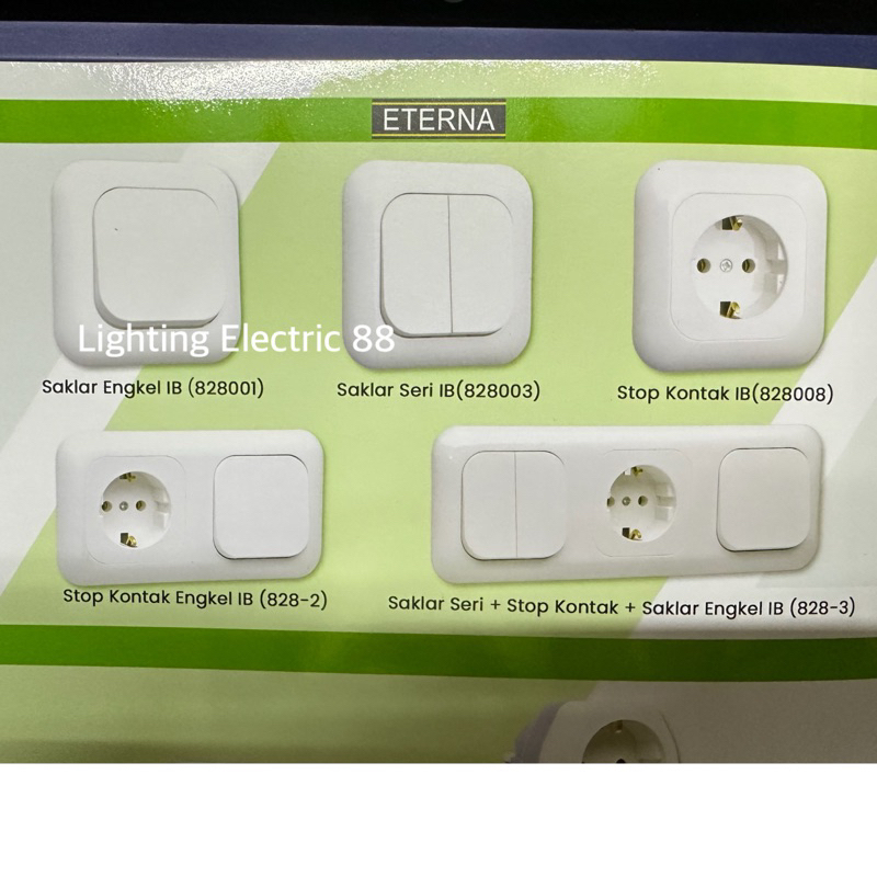 ETERNA Saklar Engkel Ib / saklar seri IB / stop kontak IB / stop kontak engkel Ib / saklar seri + st