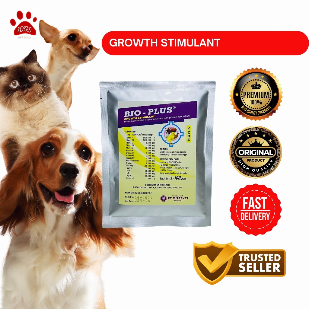 BIO PLUS 100 GRAM Pemacu Pertumbuhan & Berat Badan Anak Ayam Bebek Doc Broiler - Vitamin DOC Anak Ay