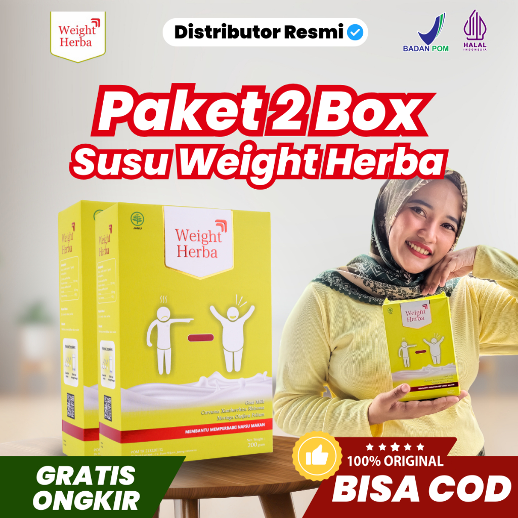 

Weight Herba 2 Box Original Rahasia Cepat Agar Badan Ideal Susu Kambing Etawa Asli Halal BPOM COD