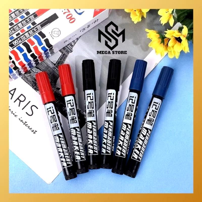 

Spidol Permanent Marker Permanen Tahan Air Alat Tulis Spidol Cepat Kering Tinta Minyak Hitam Biru Merah Tidak Pudar