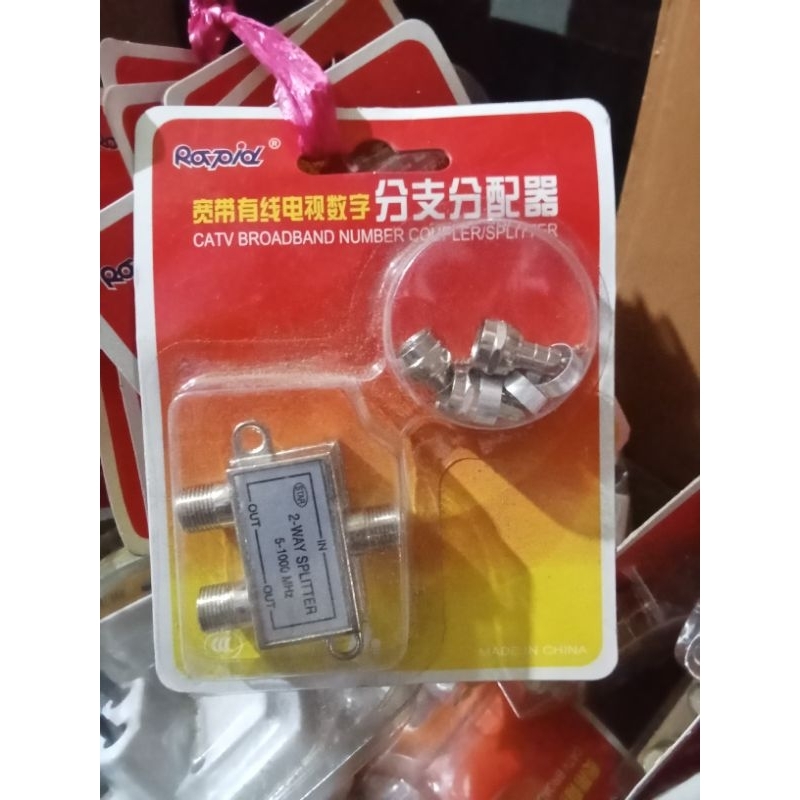 Splitter TV 2 way rapid / splitter antena TV/ pembagi kabel cabang antena