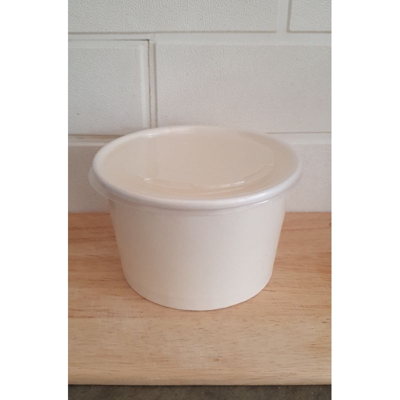 Paper bowl 800ml dengan tutup.