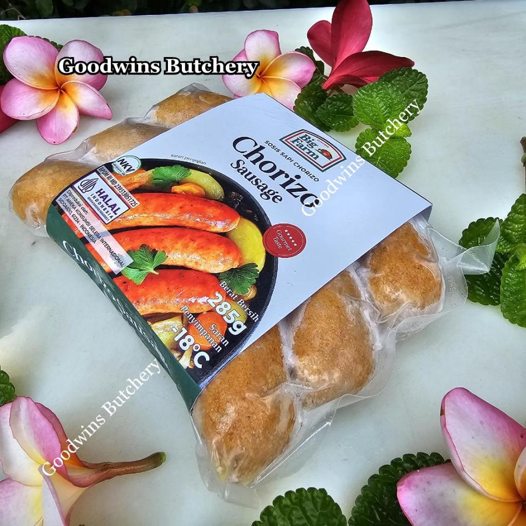 

Beef Chorizo sausage Big Farm frozen sosis daging 3pcs 285g BigFarm