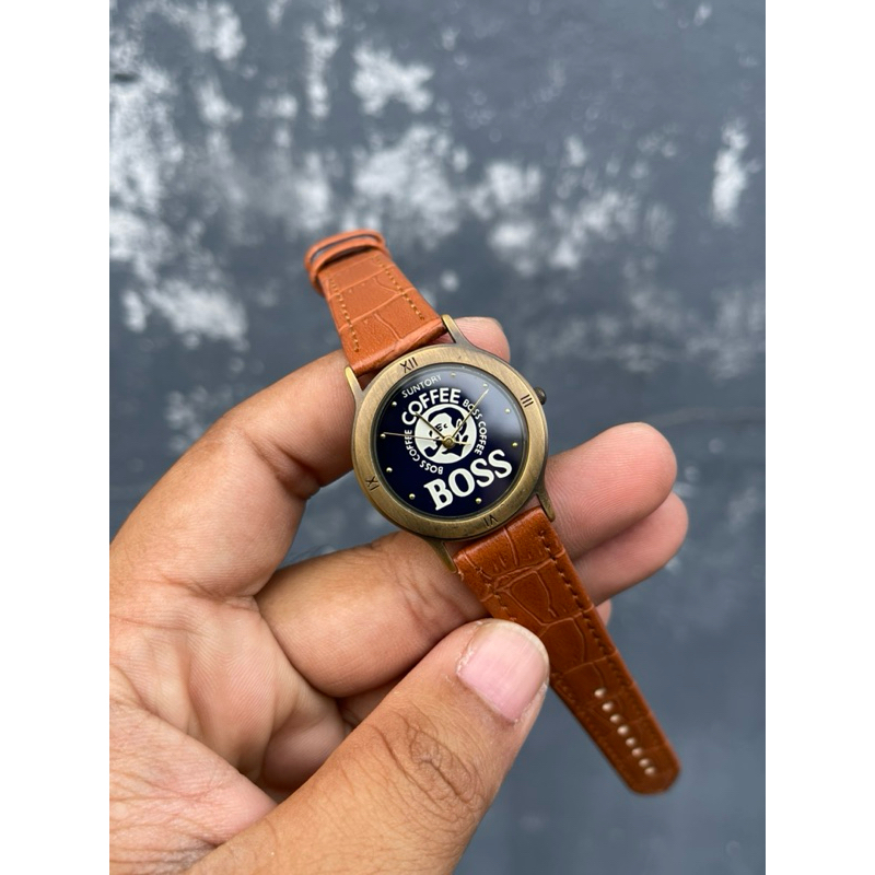 JAM TANGAN UNISEX SUNTORY COFFEE BOSS QUARTZ BRONZE